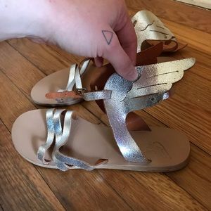Ancient Greek Sandals Ikaria silver winged sandals